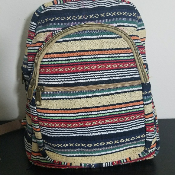 MOVING SALE FINAL PRICE Brand new handmade cotton boho chic backpack - Picture 1 of 4